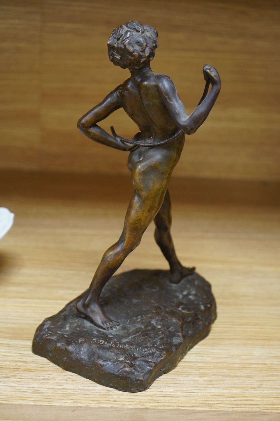 Gabrielle Jean Bedell Brichard (French, 19th/20th century), a bronze nude figure ‘Puck’, Susses Freres, foundry mark, 24cm